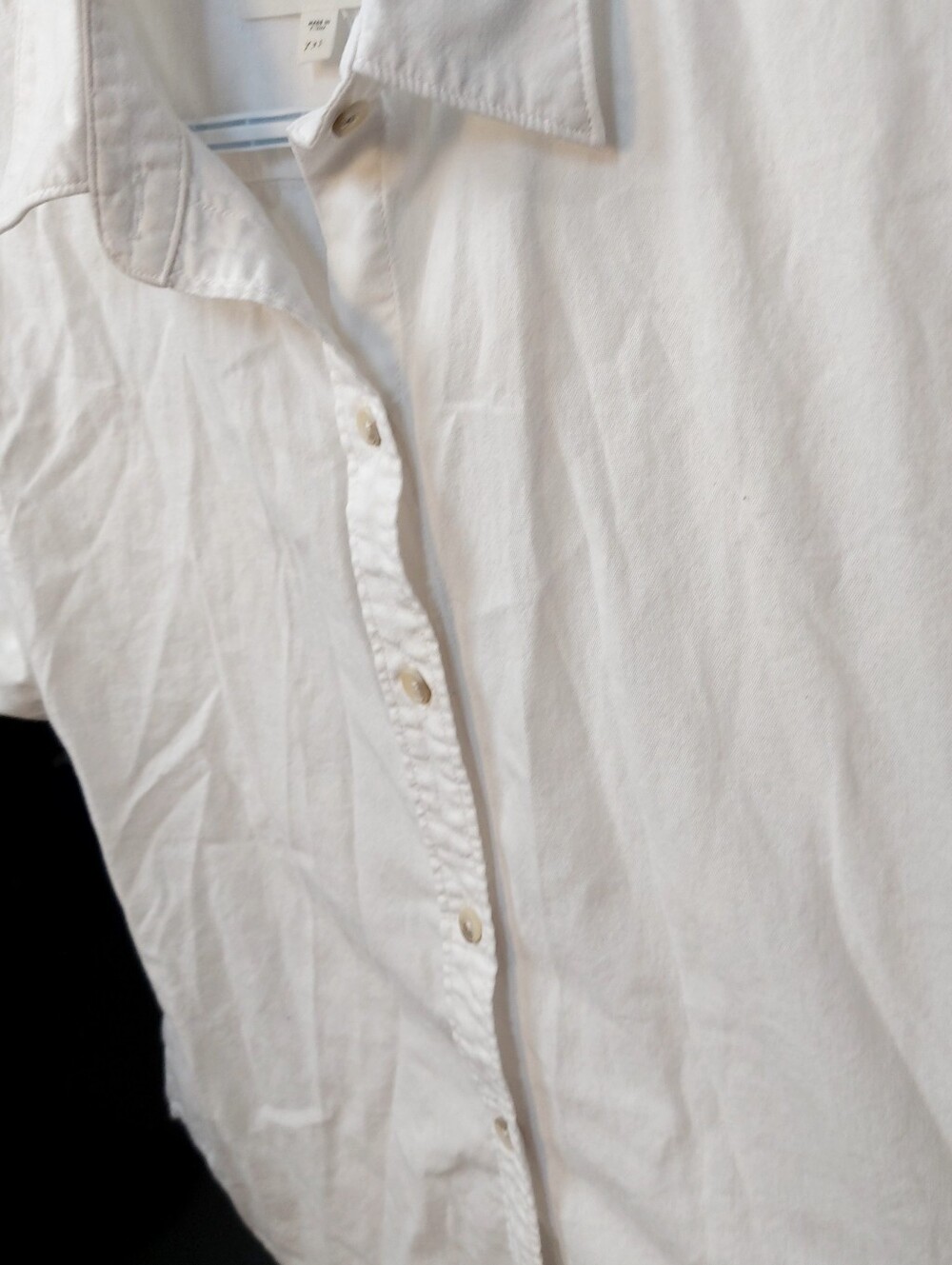 Denim Forum" The Jane" White Short-Sleeve Button Down Shirt - Picture 3 of 4